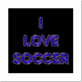 I Love Soccer - Purple Posters and Art